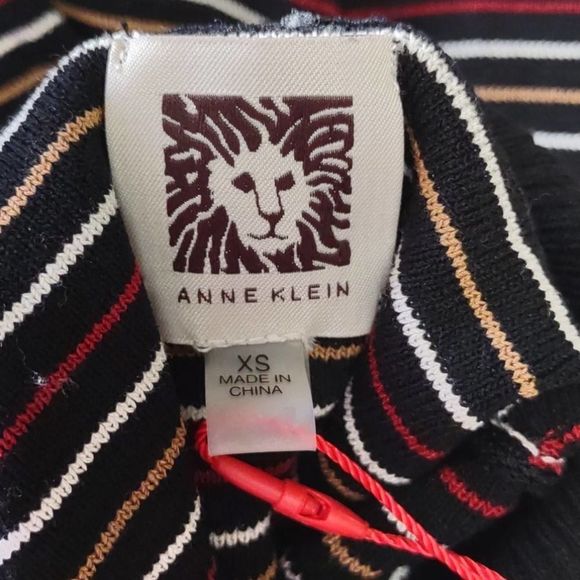 Anne Klein Striped Half Sleeve Sweater Top XS - Picture 8 of 12